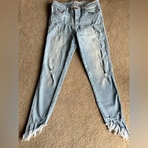 Flying Monkey Light Blue Distressed Skinny Jeans